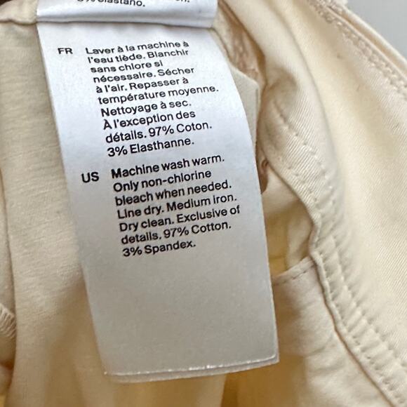 COS Tailored Cotton Straight Leg Pants Butter Yellow Sz 6 {2C34} - Picture 6 of 6